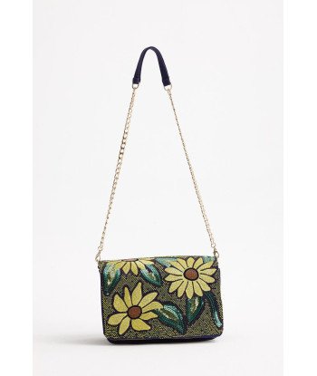 Bripurga Daisy waxed long strap women's shoulder bag - specially embroidered 100253